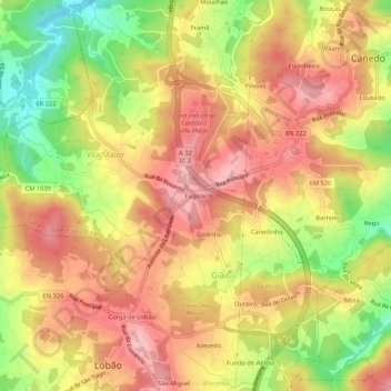 Mappa topografica Fagilde, altitudine, rilievo