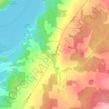 Mappa topografica Massawippi, altitudine, rilievo