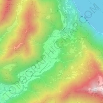 Mappa topografica Osigo, altitudine, rilievo