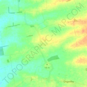 Mappa topografica North Owersby, altitudine, rilievo