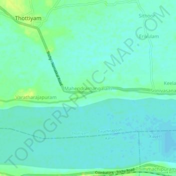 Mappa topografica Mahendramangalam, altitudine, rilievo