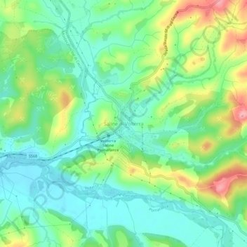Mappa topografica Saline di Volterra, altitudine, rilievo