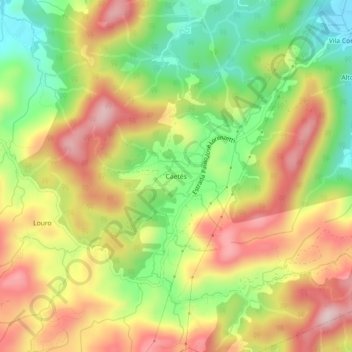 Mappa topografica Caetés, altitudine, rilievo