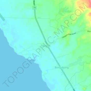 Mappa topografica Tibagon, altitudine, rilievo