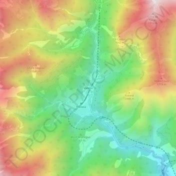 Mappa topografica Vievola, altitudine, rilievo