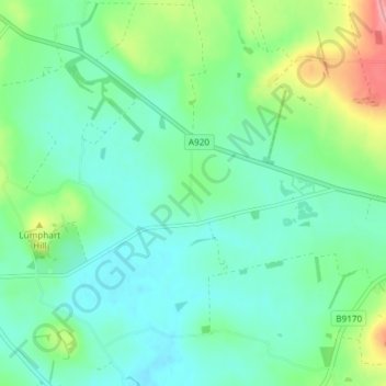 Mappa topografica Fingask, altitudine, rilievo