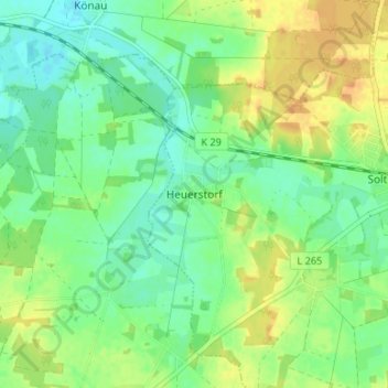 Mappa topografica Heuerstorf, altitudine, rilievo