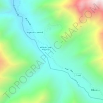 Mappa topografica Las Breas, altitudine, rilievo