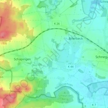 Mappa topografica Külitz, altitudine, rilievo