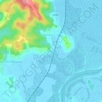 Mappa topografica Neura, altitudine, rilievo