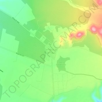 Mappa topografica Cerrillos de Tamaya, altitudine, rilievo