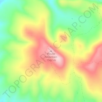 Mappa topografica House Mountain, altitudine, rilievo