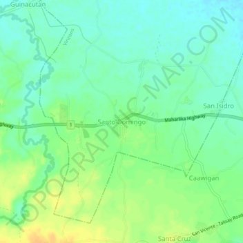 Mappa topografica Santo Domingo, altitudine, rilievo