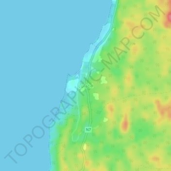 Mappa topografica Lolabé, altitudine, rilievo