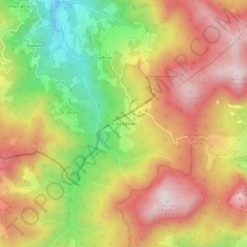 Mappa topografica Ca' dei Sabbatini, altitudine, rilievo