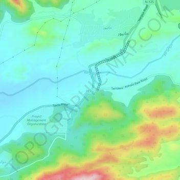 Mappa topografica Tarnawa, altitudine, rilievo