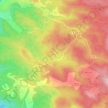 Mappa topografica Carausse, altitudine, rilievo