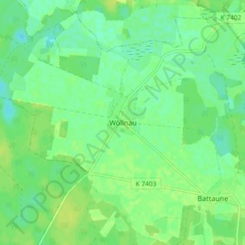 Mappa topografica Wöllnau, altitudine, rilievo