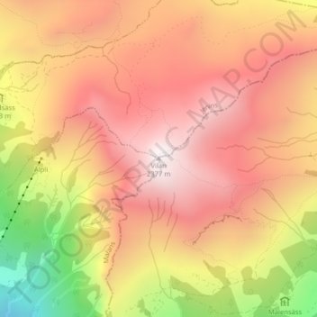 Mappa topografica Vilan, altitudine, rilievo
