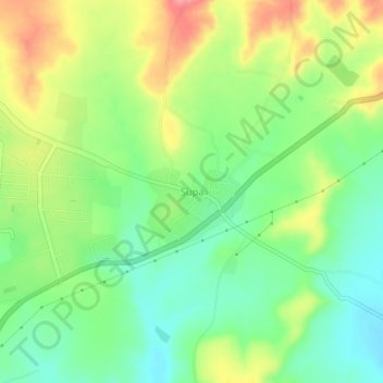 Mappa topografica Supa, altitudine, rilievo