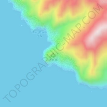 Mappa topografica Fish, altitudine, rilievo