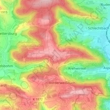 Mappa topografica Necklinsberg, altitudine, rilievo