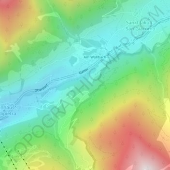 Mappa topografica Alpi Orientali, altitudine, rilievo