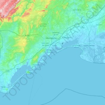 Mappa topografica L'Esclavon, altitudine, rilievo