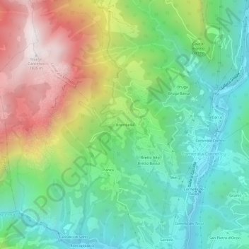 Mappa topografica Brembella, altitudine, rilievo