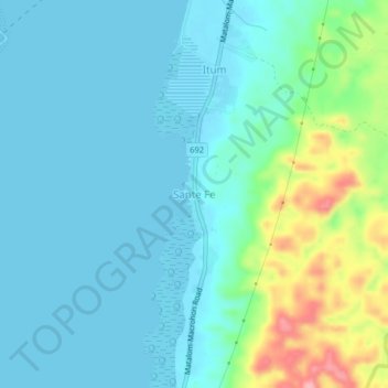 Mappa topografica Sante Fe, altitudine, rilievo