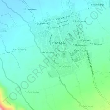 Mappa topografica Purok 4, Poblacion, altitudine, rilievo