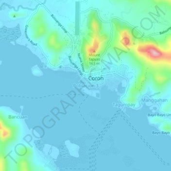 Mappa topografica Poblacion 3, altitudine, rilievo