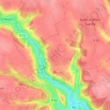 Mappa topografica Épinay, altitudine, rilievo