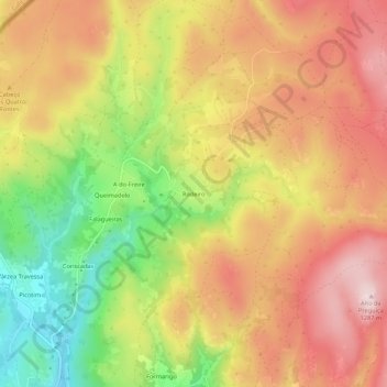 Mappa topografica Rodeiro, altitudine, rilievo