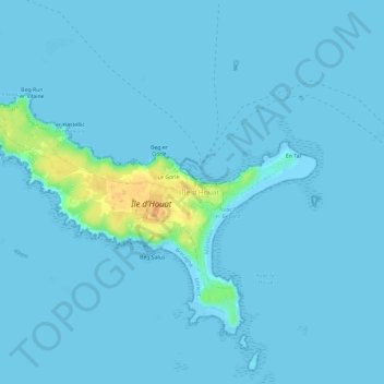 Mappa topografica Le Village, altitudine, rilievo