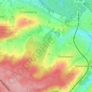 Mappa topografica La Vente, altitudine, rilievo