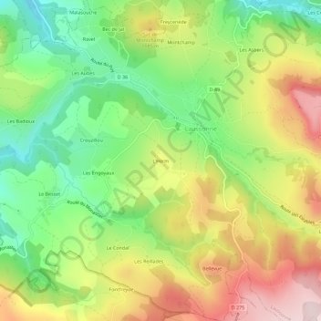 Mappa topografica L'Herm, altitudine, rilievo