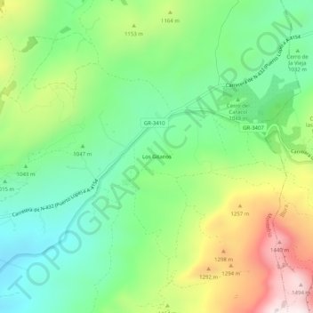 Mappa topografica Los Gitanos, altitudine, rilievo