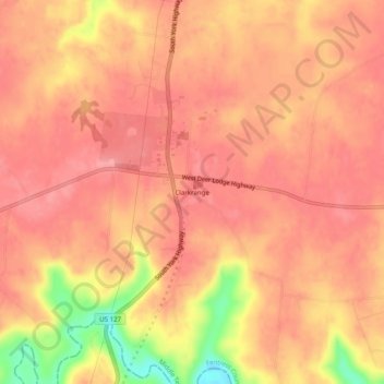 Mappa topografica Clarkrange, altitudine, rilievo