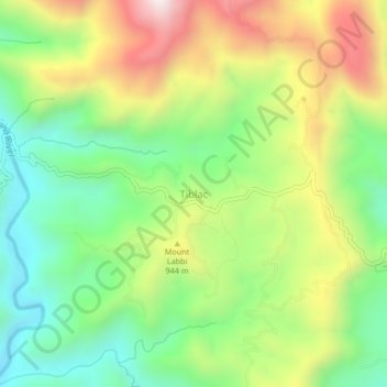Mappa topografica Tiblac, altitudine, rilievo