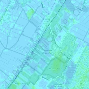Mappa topografica Lageveense Polder, altitudine, rilievo