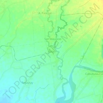 Mappa topografica Bulac, altitudine, rilievo