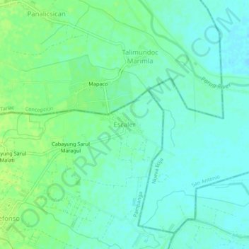 Mappa topografica Escaler, altitudine, rilievo