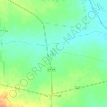 Mappa topografica Rajuri, altitudine, rilievo