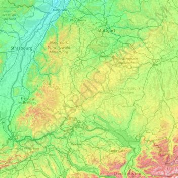 Mappa topografica Großer Heuberg, altitudine, rilievo