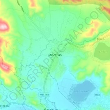 Mappa topografica Miacatlan, altitudine, rilievo