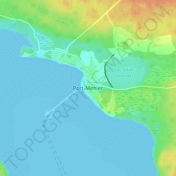 Mappa topografica Port-Menier, altitudine, rilievo