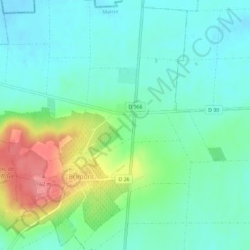 Mappa topografica Landau, altitudine, rilievo