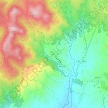 Mappa topografica Padroso, altitudine, rilievo