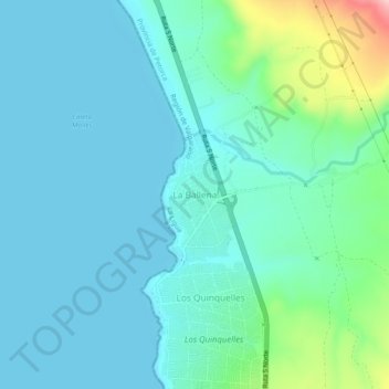 Mappa topografica La Ballena, altitudine, rilievo